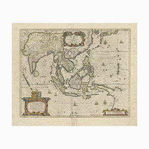 Antique Map of the East Indies and Southeast Asia, 1644