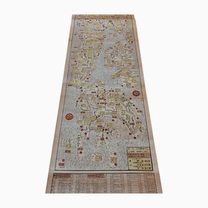 Antique Woodblock Print Map of Japan, 1860