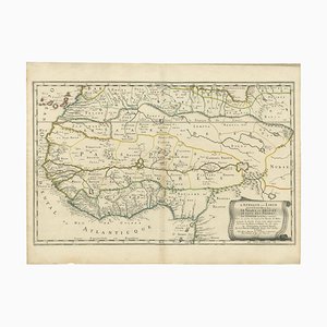 Antique Map of Western Africa with Lots of Details on the Coast, 1655