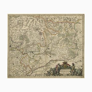 Antique Map of Luxembourg and Northern France from Lotharingen, 1680