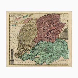 Antique Map of Friesland, Groningen and Drenthe, 1735