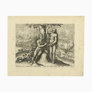 Adam and Eve Eating The Apple from The Tree, 1674, Print