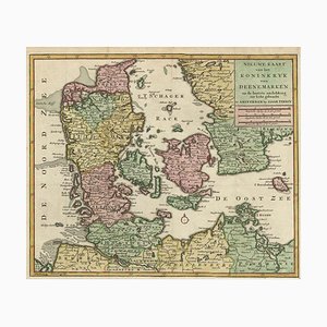 Antique Map of Denmark and Part of Sweden and Germany, 1750