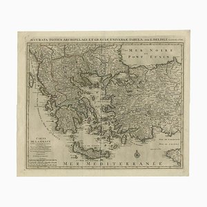 Antike Landkarte von Griechenland, 1745