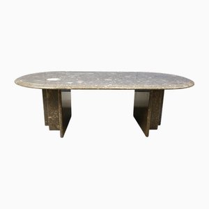 Vintage Italian Grey Marble Coffee Table, 1970s