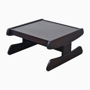 Postmodern Brutalist Wengé Coffee Table, 1970s