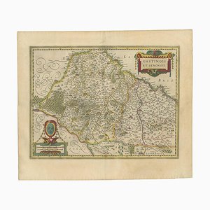 Antique Map of the Region of Étampes and Sens by Hondius, 1630