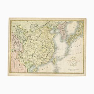 Antique Map of China and Japan by Tardieu, 1821