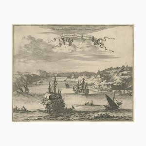 P. van der Aa, Birds Eye View of Dabhol as Seen from the Sea, 1727, Paper