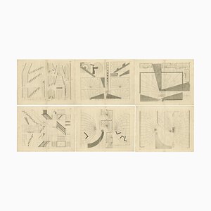Van Der Horst, Architectural Artworks, Original Engravings, Set of 6