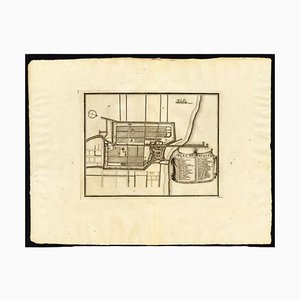 Antiker Plan von Batavia, der Hauptstadt von Niederländisch-Indien, Van Der Aa zugeschrieben, 1725