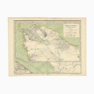Antique Map of Aceh in Sumatra, Indonesia, 1900