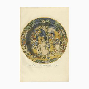 Delange, Assiette avec Andrew Fountaine, 1869, Impression