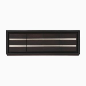 Mid-Century Brutalist Black Oak Sideboard, Belgium, 1970s