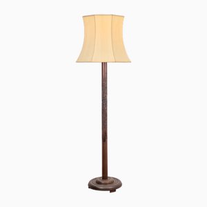 Lampadaire Art Déco en Bois Sculpté et Tourné, 1930s