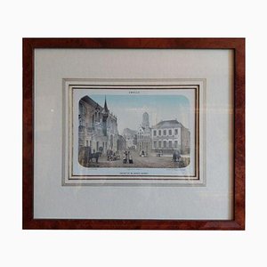 Van Hoogstraten, Zwolle - Gezigt op de Groote Markt, 1857, Paper, Framed