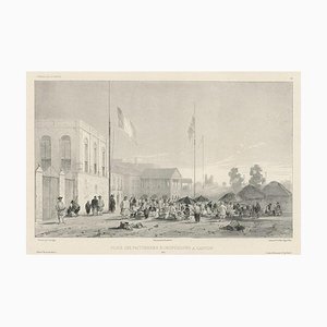 Auguste-Nicolas Vaillant, European Factories in Guangzhou, 1850, Paper