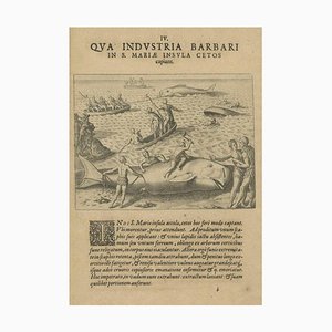 De Bry, The Whale Harvest of St. Mary's Island, Kupferstich, 1601