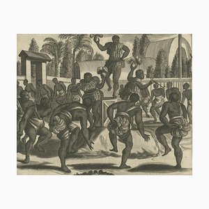 Montanus, Ritual Dance in Brazil, Copper Engraving, 1673