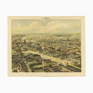 Vogelperspektive von Berlin, Deutschland, 1885, Chromolithograph
