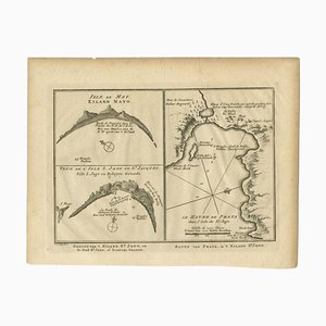 Carte Antique du Commerce de St Louis, St Mayo et Port de Praya, Mauritanie, années 1750