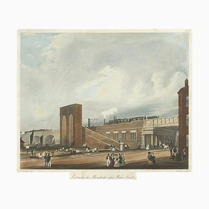 Bury, Entrance Into Manchester Train Station Across Water Street, 1832, Print