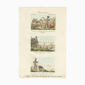 Marmocchi, Warrior Costumes and Scenes of North America, 1845, Print