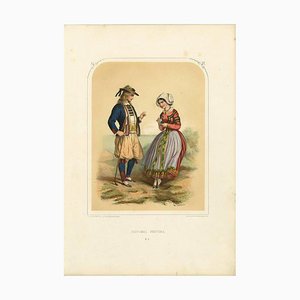 A. Lacouchie, Costumes of Brittany, France, 1850s, Print