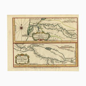 Antike Karte des Sanaga-Flusses im Senegal, 1747