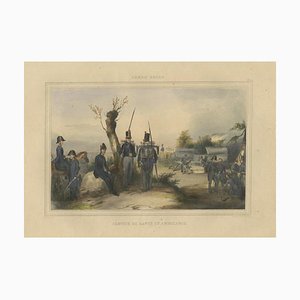 After Madou, Belgium Army with Ambulance Troops in the Field, 1833, Print
