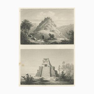 Carl August Menzel, Two Ruins in Mexico, 1857, Paper