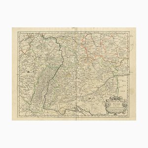 Antike Landkarte von Rheinland und Elsass