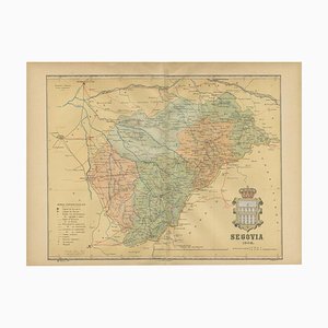 Topographische und administrative Kartographie von Segovia in Spanien, 1902