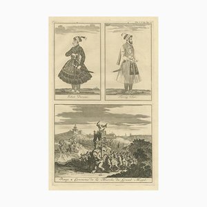 Chatelain, Portraits of Emperors and a Parade for The Grand Mogul, 1719, Print