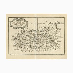 Carte de Sainte-Lucie aux Antilles par Bellin, 1758