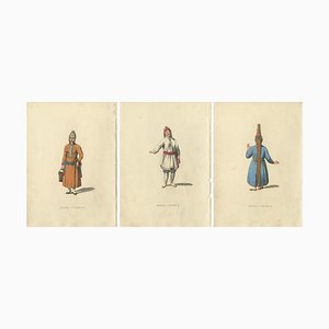 Russian Ethnic Attire, 1814, Paper, Set of 3