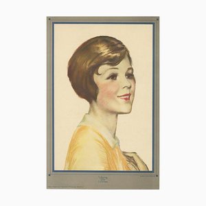 L. Fircsa, Art Deco Portrait of Vera, Lithograph, 1929