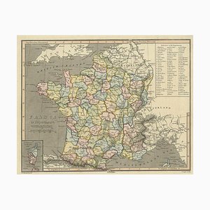 Carte de France Antique avec Carte de l'Île de Corse, 1820