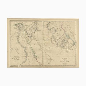 Carte Ancienne d'Egypte et d'Abyssinie par WG Blackie, 1859