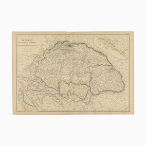 Carte Ancienne de la Hongrie, de la Transylvanie et de la Dalmatie par WG Blackie, 1859