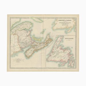 Carte du Canada Antique par Johnston, 1909