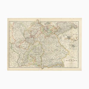 Carte Ancienne de l'Allemagne par Johnston, 1909