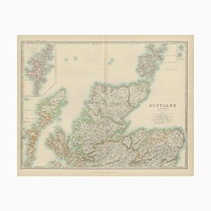 Carte Ancienne de l'Ecosse Northern par Johnston, 1909