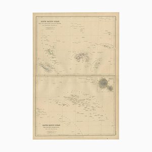 Carte Antique de l'Océan Pacifique Sud par WG Blackie, 1859