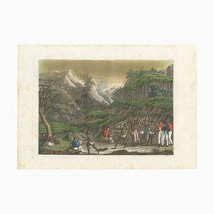 Ferrario, Les troupes françaises sur l'île d'Ombai, 1831, Impression sur Papier