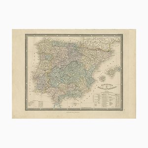 Antique Map of the Kingdoms of Spain and Portugal by Wyld 1845