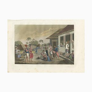 Ferrario, A Bazaar in Kupang, East Timor, 1831, Print