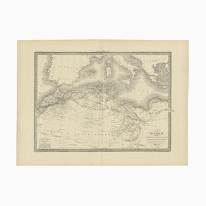 Antique Map of the Barbary Coast by Lapie, 1842