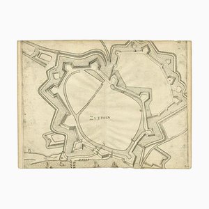 Antique Map of the City of Zutphen, c.1650