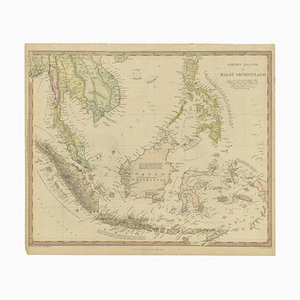 Antique Map of the East Indies by Walker, 1840